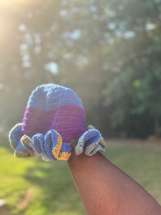 Blue crochet hat